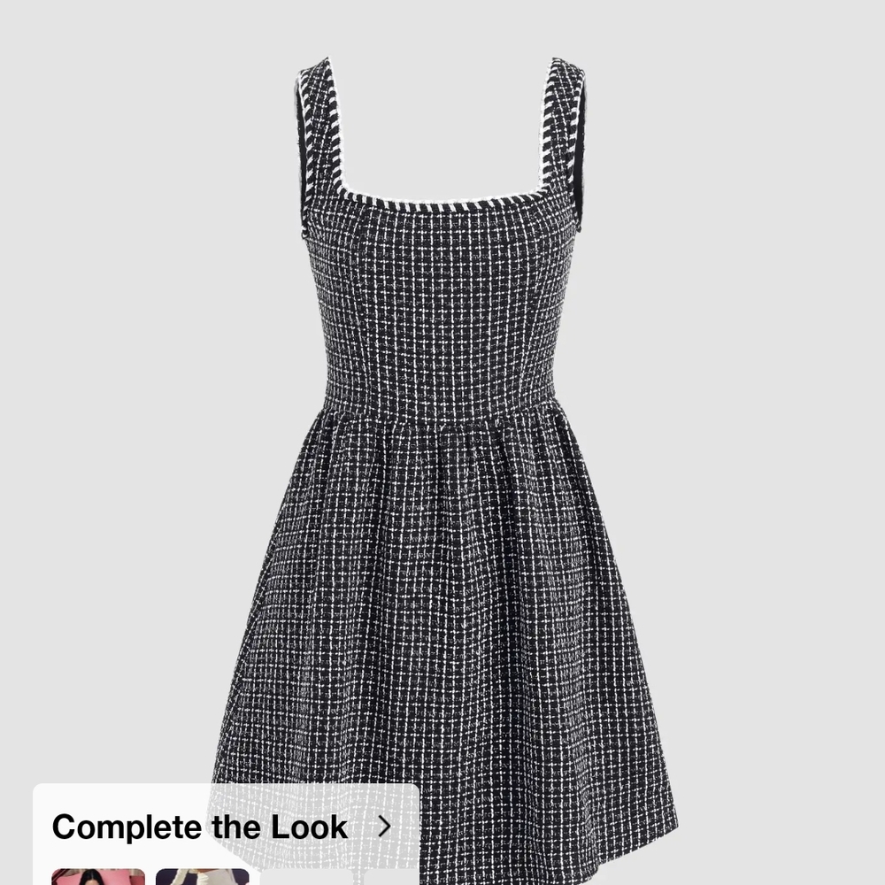 Cider Black and White Checkered Mini Dress